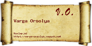 Varga Orsolya névjegykártya